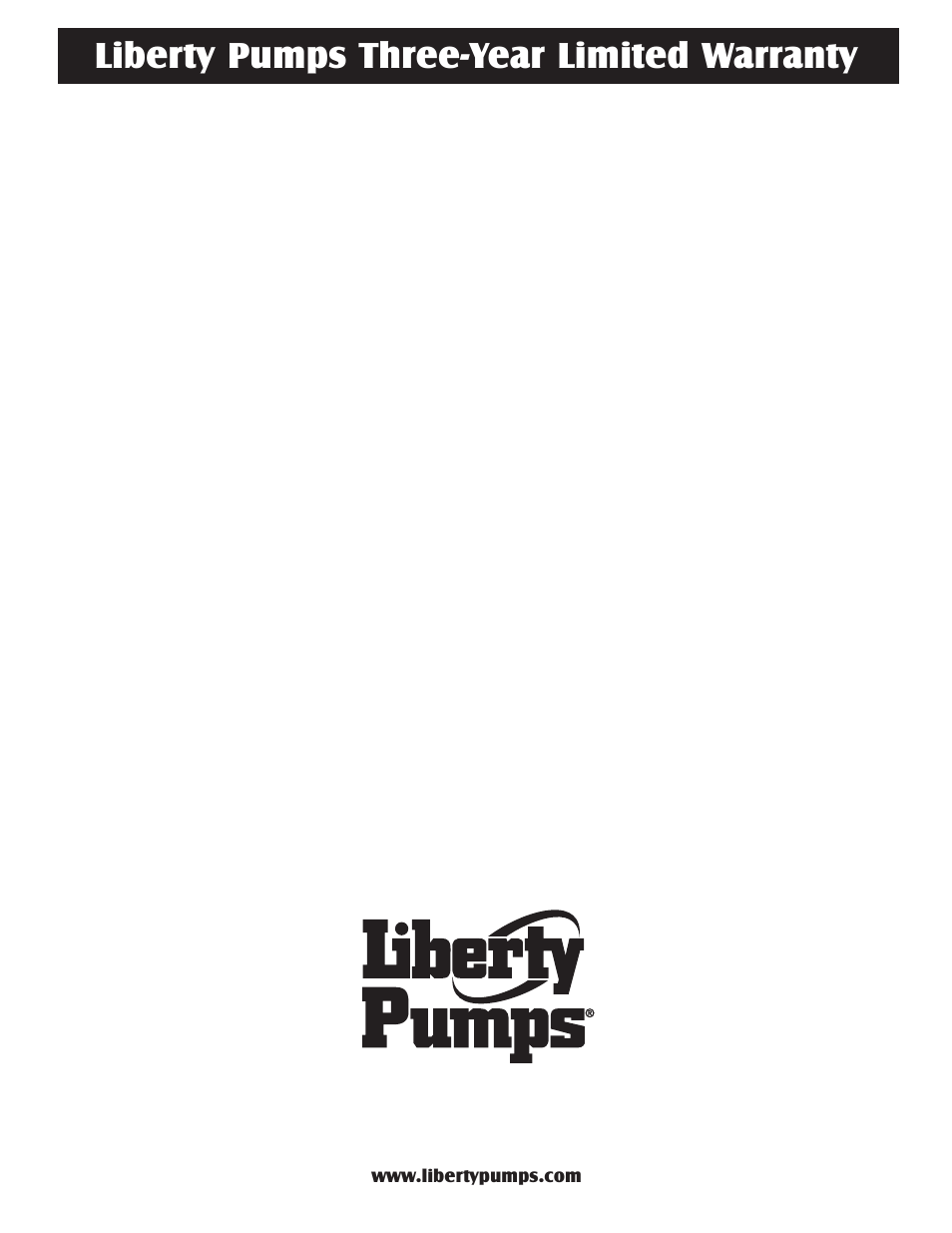 Liberty pumps three-year limited warranty | Liberty Pumps SX-Series User Manual | Page 12 / 12