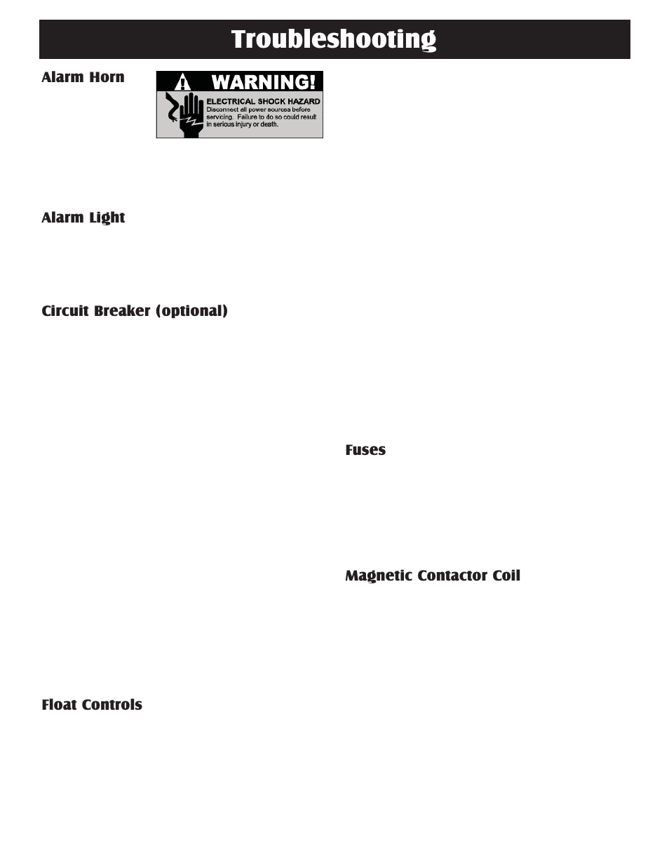 Troubleshooting | Liberty Pumps SX-Series User Manual | Page 5 / 12