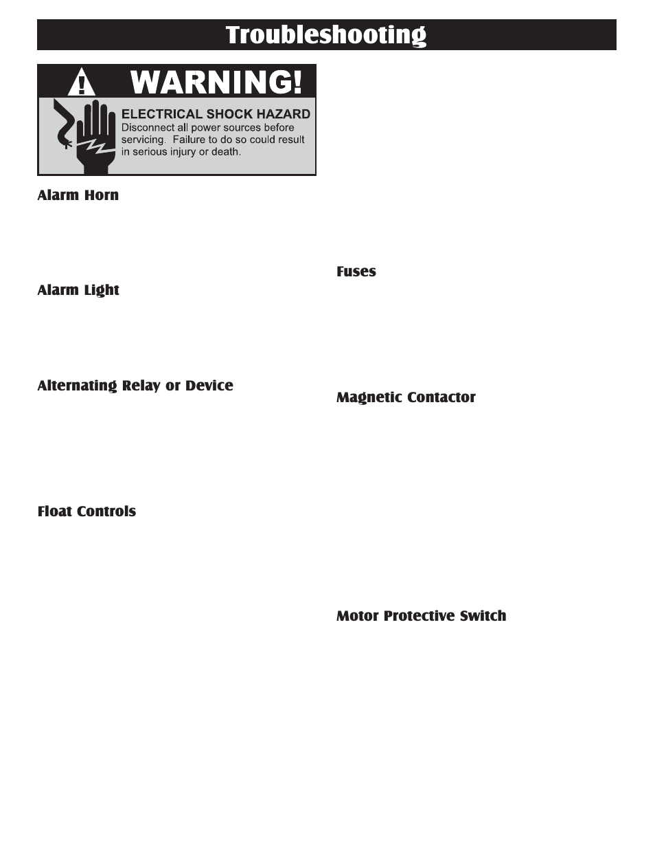 Troubleshooting | Liberty Pumps AE-Series User Manual | Page 11 / 12