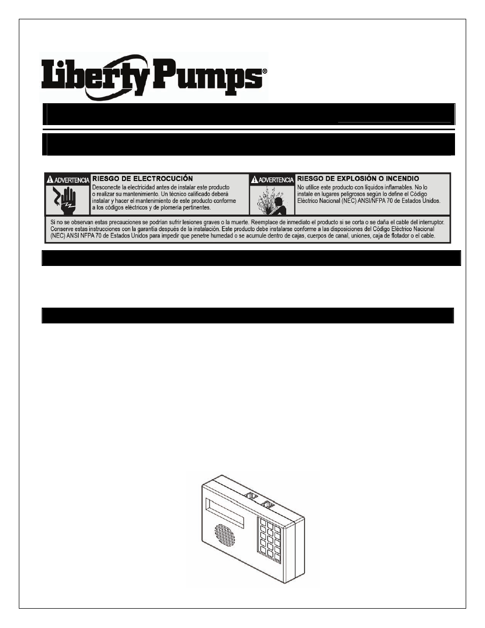 7248000c_es.pdf, Manual de instalación suplementario, 7248000c | Modelo adc-1, Adc-1, Modelo, Descripción del producto, Instalación del adc-1 | Liberty Pumps ADC-1 User Manual | Page 5 / 12