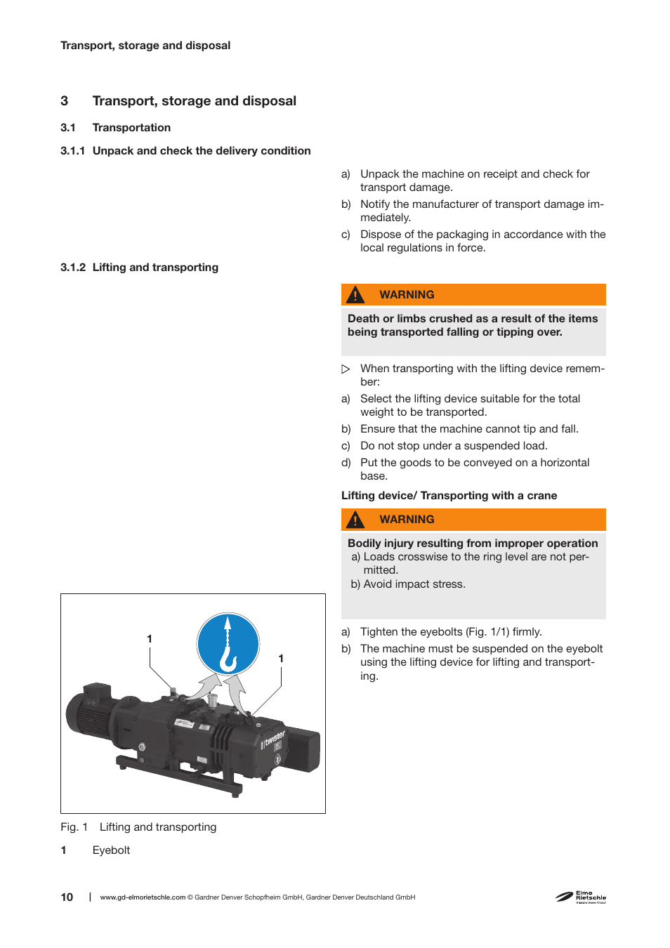 Elmo Rietschle S-VSI 100(01)/300(01)/300(12) User Manual | Page 10 / 38