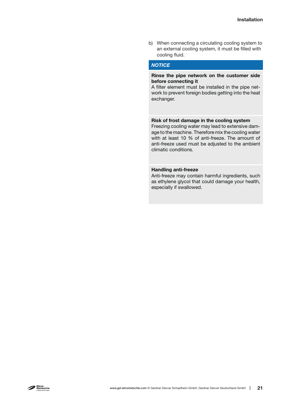 Elmo Rietschle S-VSI 100(01)/300(01)/300(12) User Manual | Page 21 / 38