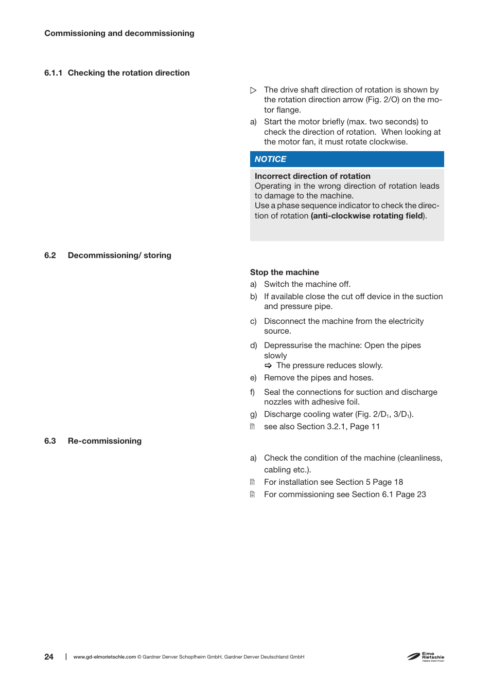 Elmo Rietschle S-VSI 100(01)/300(01)/300(12) User Manual | Page 24 / 38