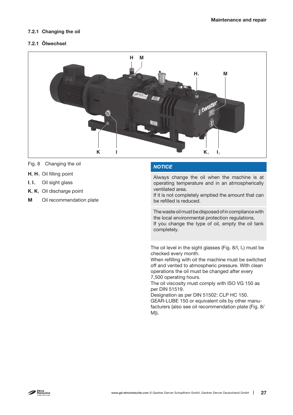 Elmo Rietschle S-VSI 100(01)/300(01)/300(12) User Manual | Page 27 / 38