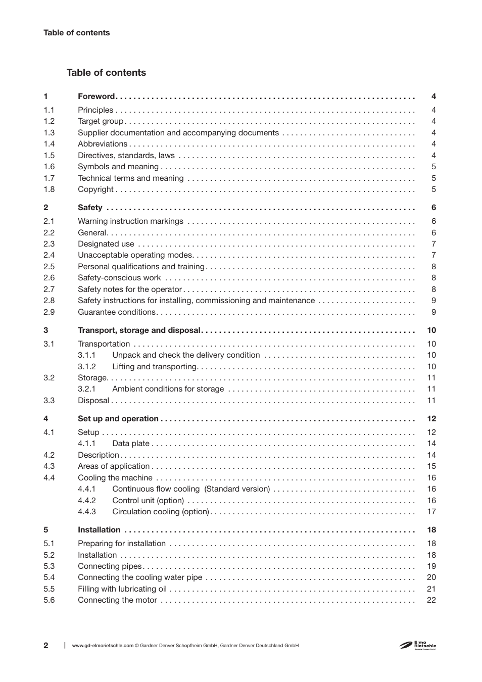 Elmo Rietschle S-VSI 300(42) User Manual | Page 2 / 38