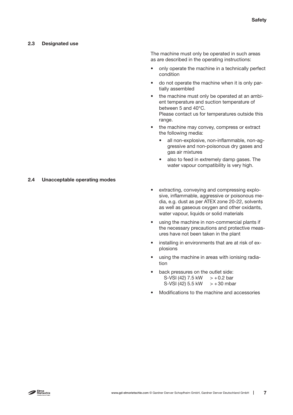 Elmo Rietschle S-VSI 300(42) User Manual | Page 7 / 38