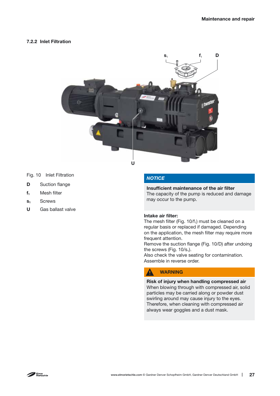 Elmo Rietschle S-VSI 300(44) User Manual | Page 27 / 36