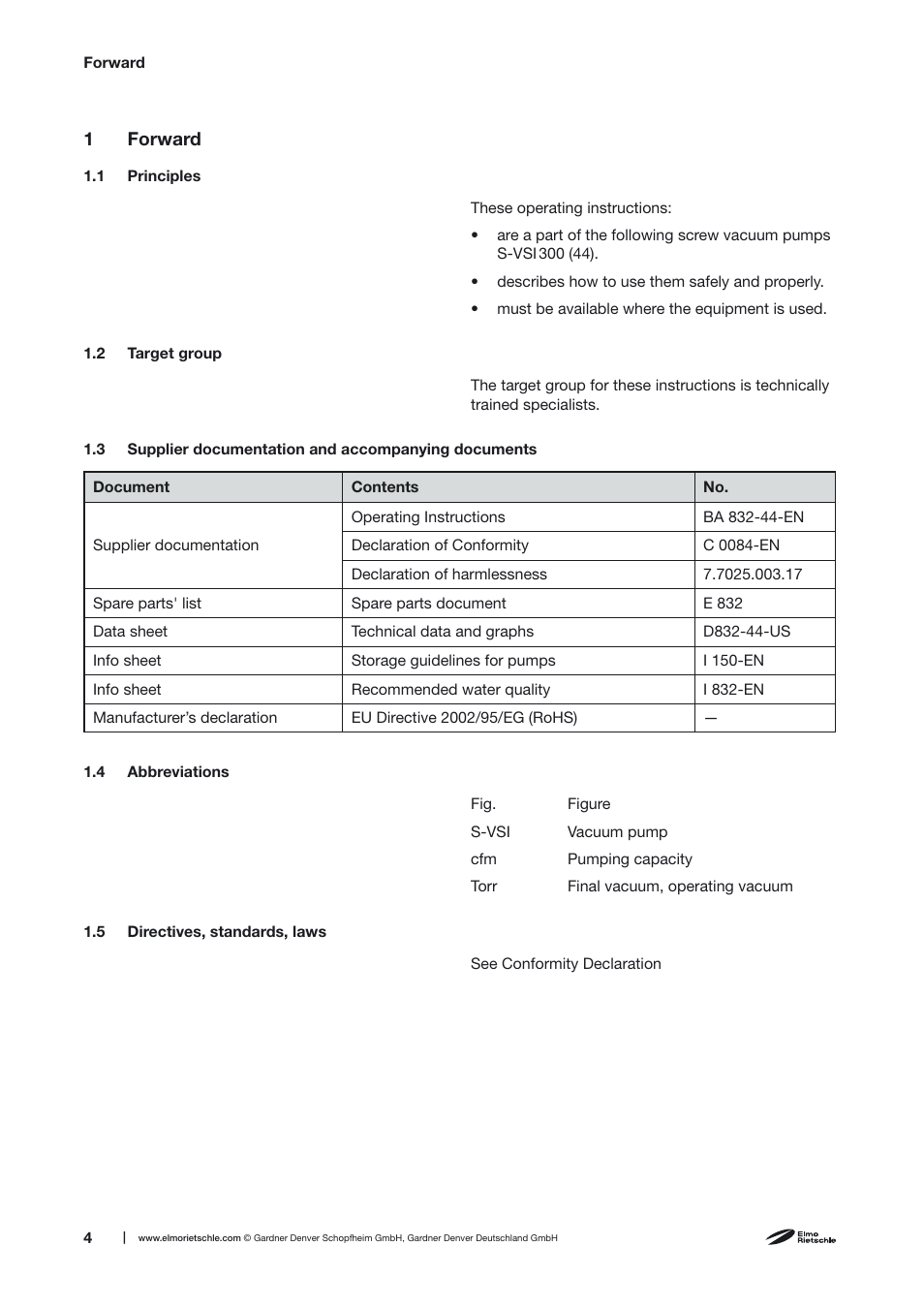 Elmo Rietschle S-VSI 300(44) User Manual | Page 4 / 36