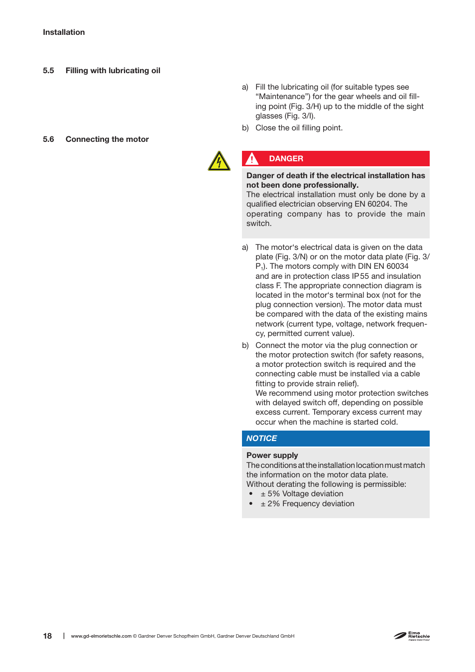 Elmo Rietschle C-VLR 250/300/400/500 User Manual | Page 18 / 34