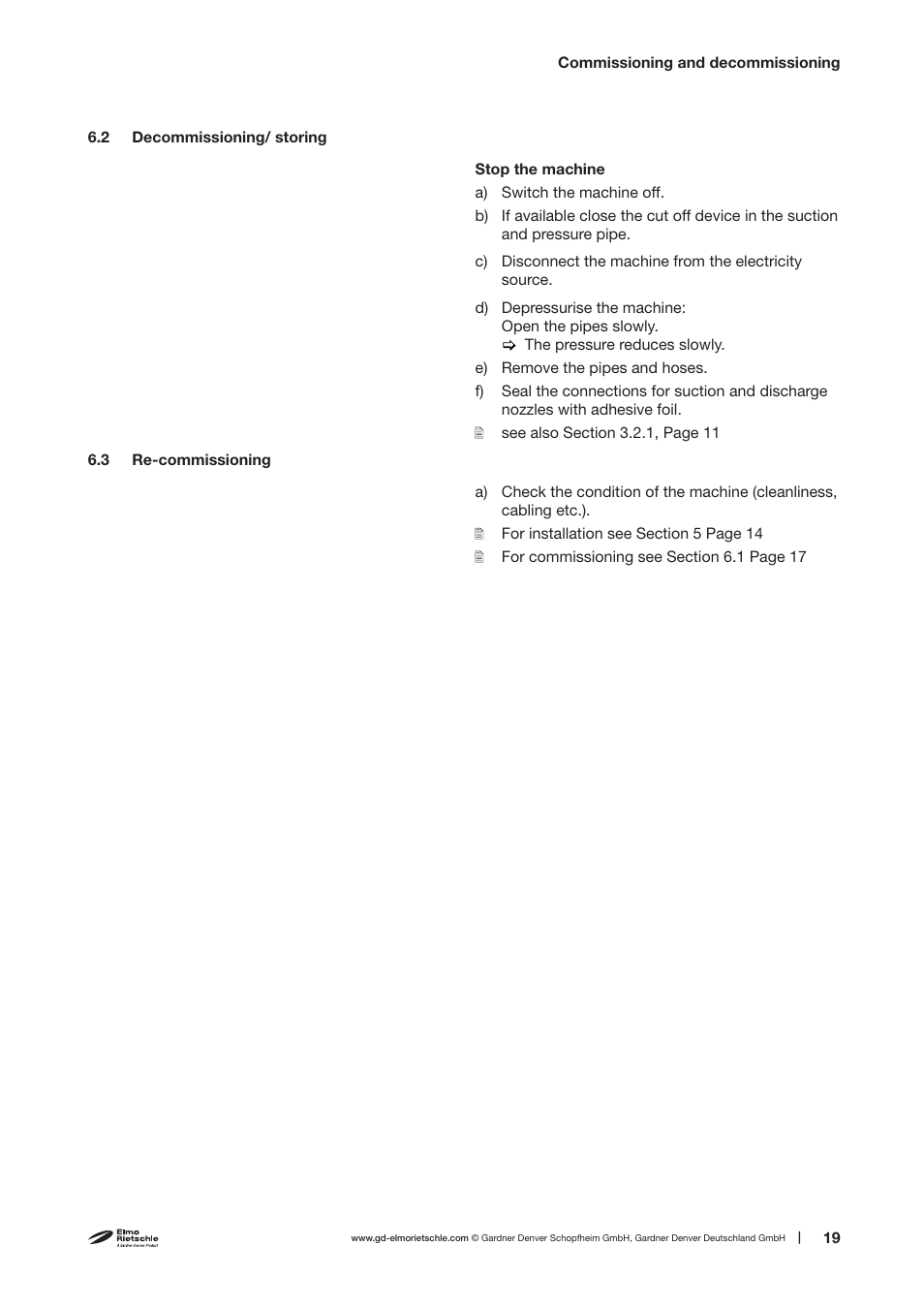 Elmo Rietschle C-VLR 301 User Manual | Page 19 / 30