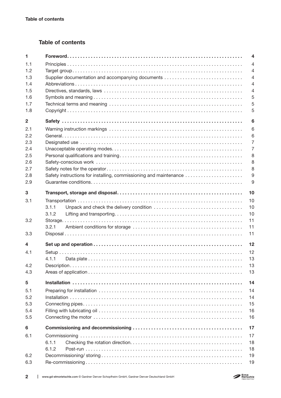 Elmo Rietschle C-VLR 301 User Manual | Page 2 / 30