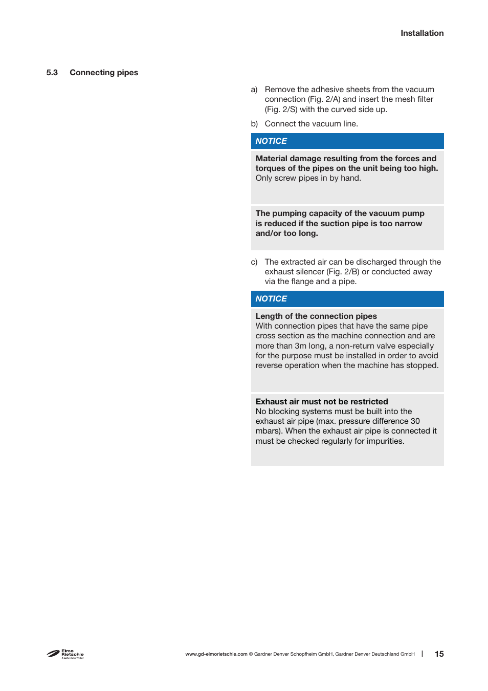 Elmo Rietschle C-VLR 1000 User Manual | Page 15 / 28