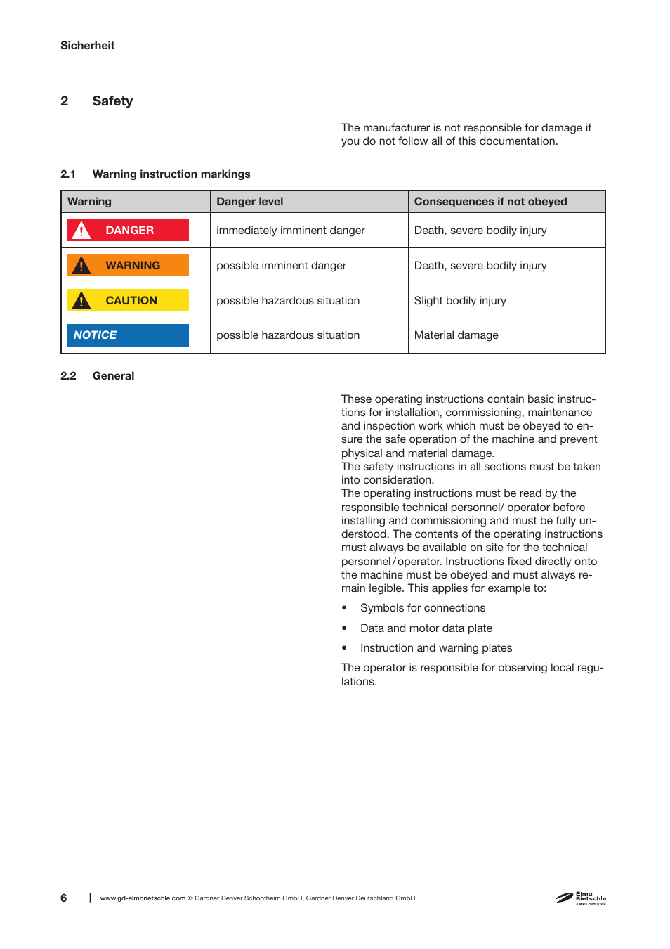 Elmo Rietschle C-VLR 1000 User Manual | Page 6 / 28
