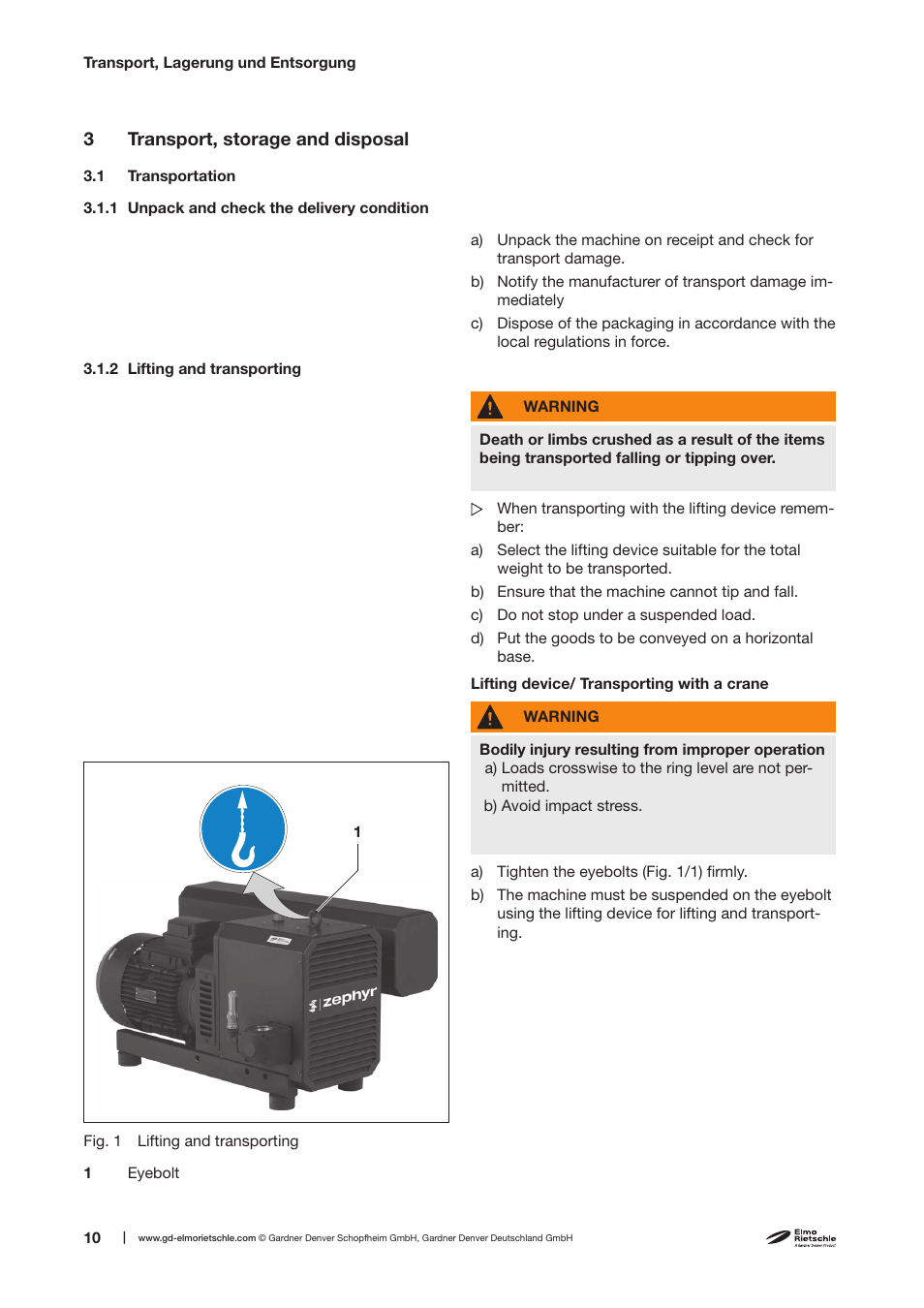 Elmo Rietschle C-DLR 60/100/120/150/250/300/400/500 User Manual | Page 10 / 34