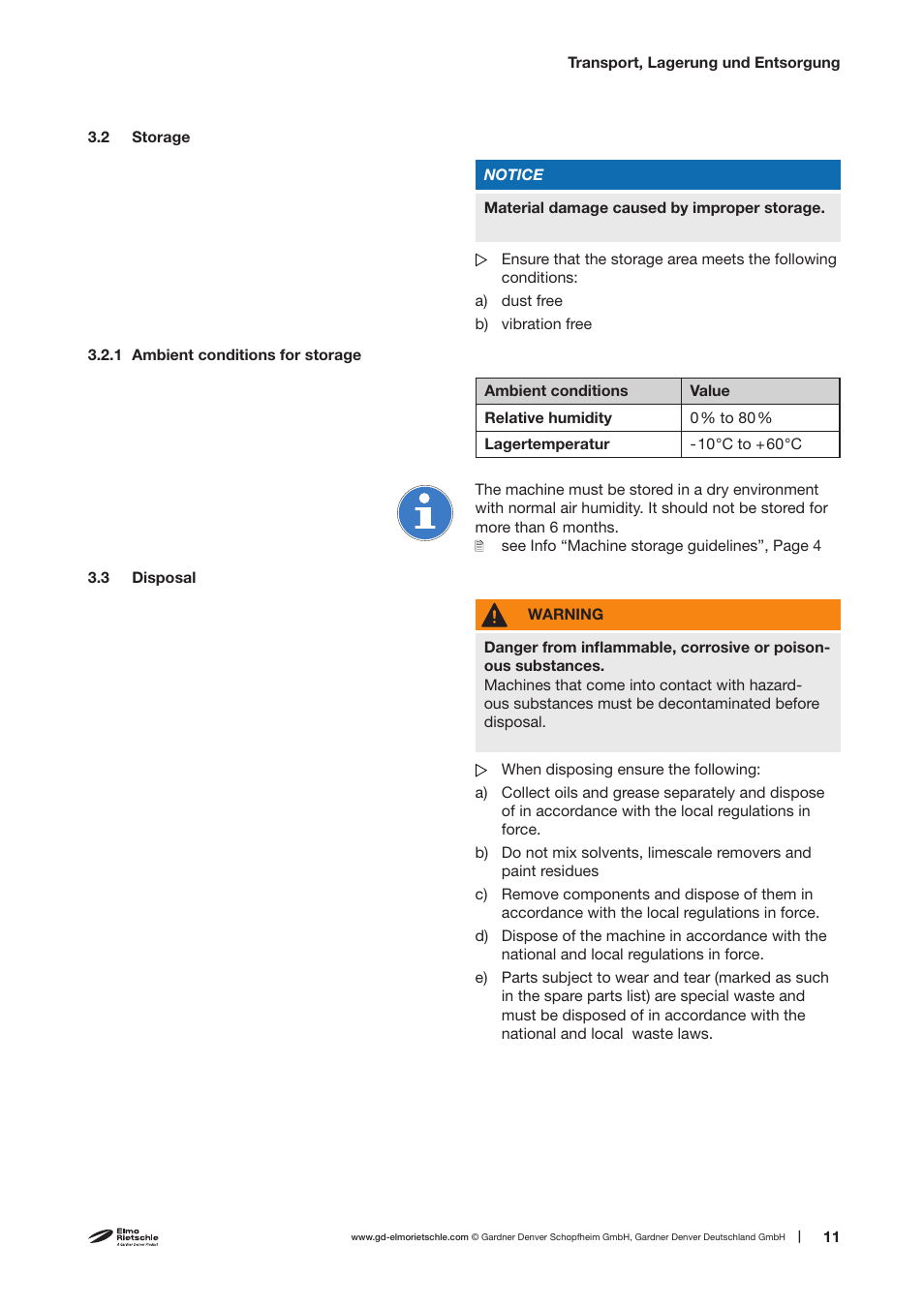 Elmo Rietschle C-DLR 60/100/120/150/250/300/400/500 User Manual | Page 11 / 34