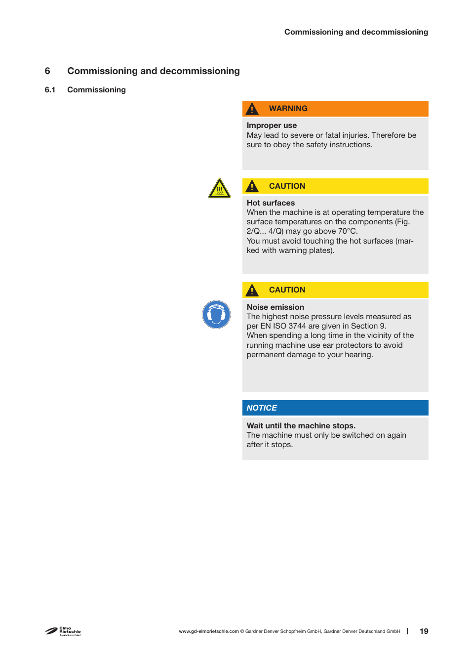 Elmo Rietschle C-DLR 60/100/120/150/250/300/400/500 User Manual | Page 19 / 34