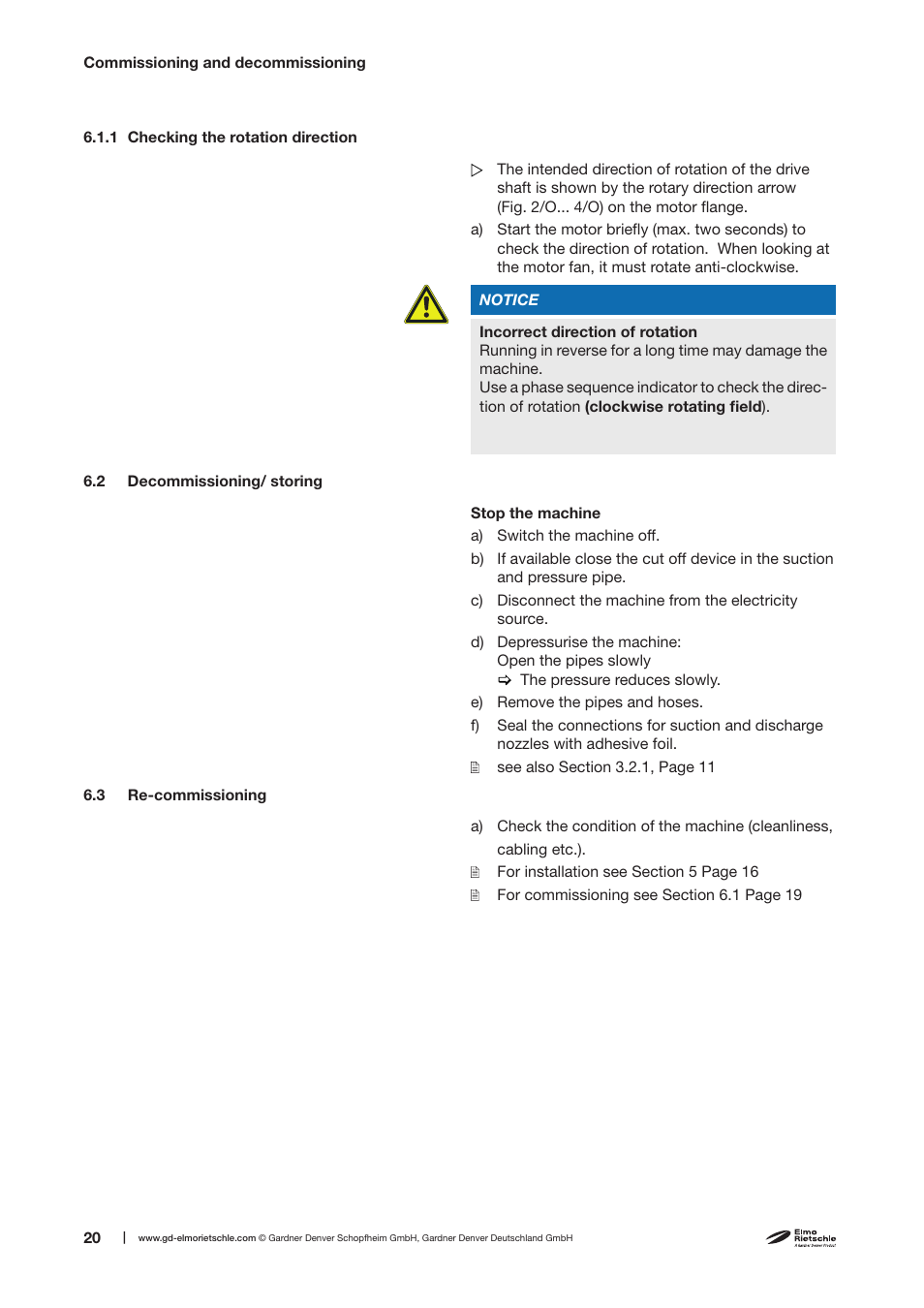 Elmo Rietschle C-DLR 60/100/120/150/250/300/400/500 User Manual | Page 20 / 34