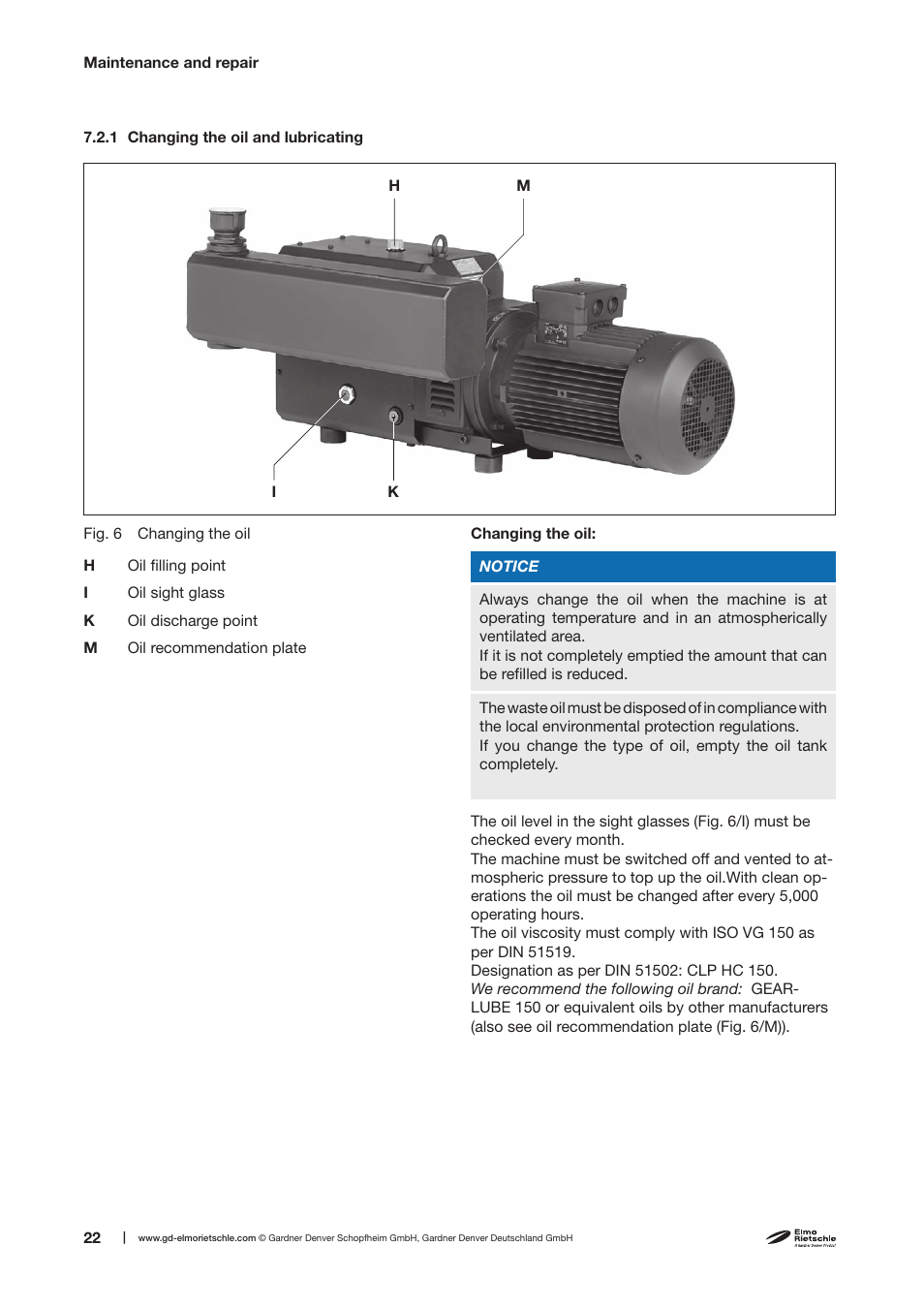 Elmo Rietschle C-DLR 60/100/120/150/250/300/400/500 User Manual | Page 22 / 34