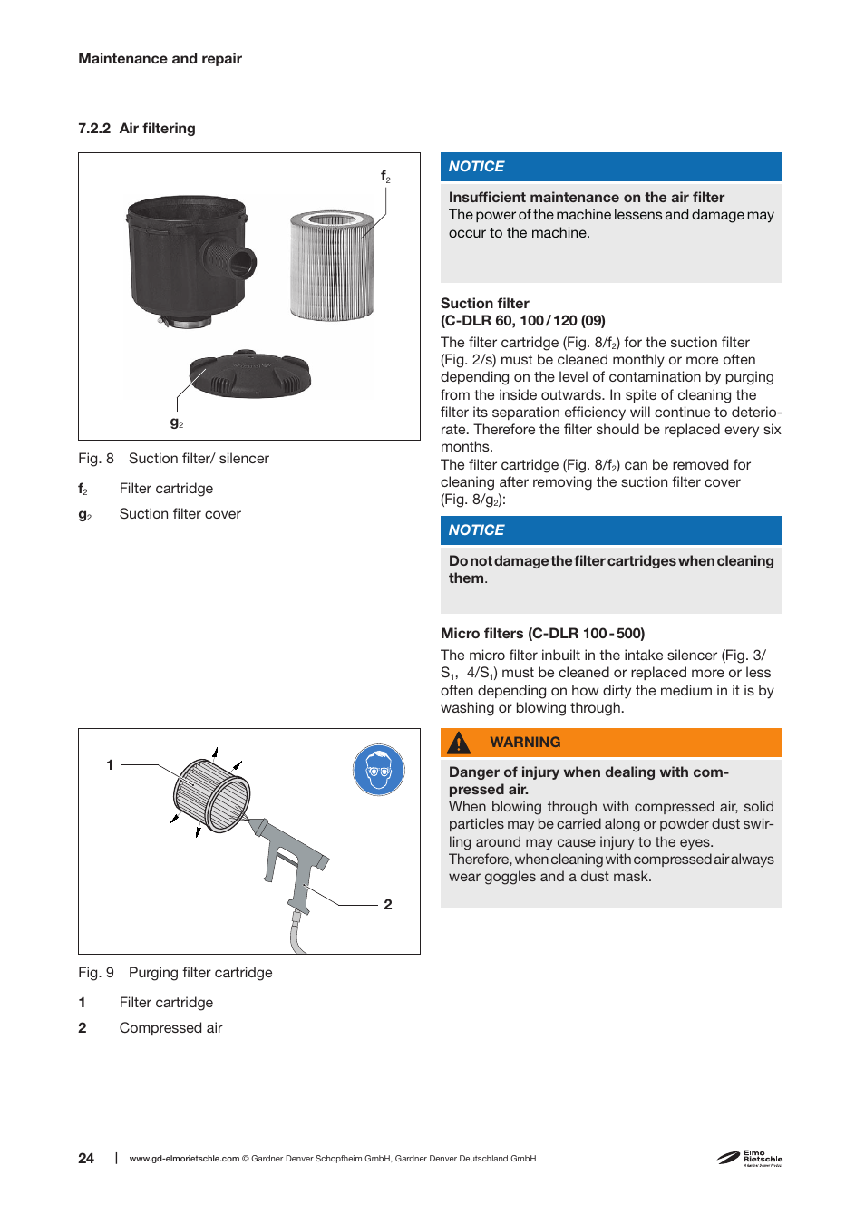 Elmo Rietschle C-DLR 60/100/120/150/250/300/400/500 User Manual | Page 24 / 34