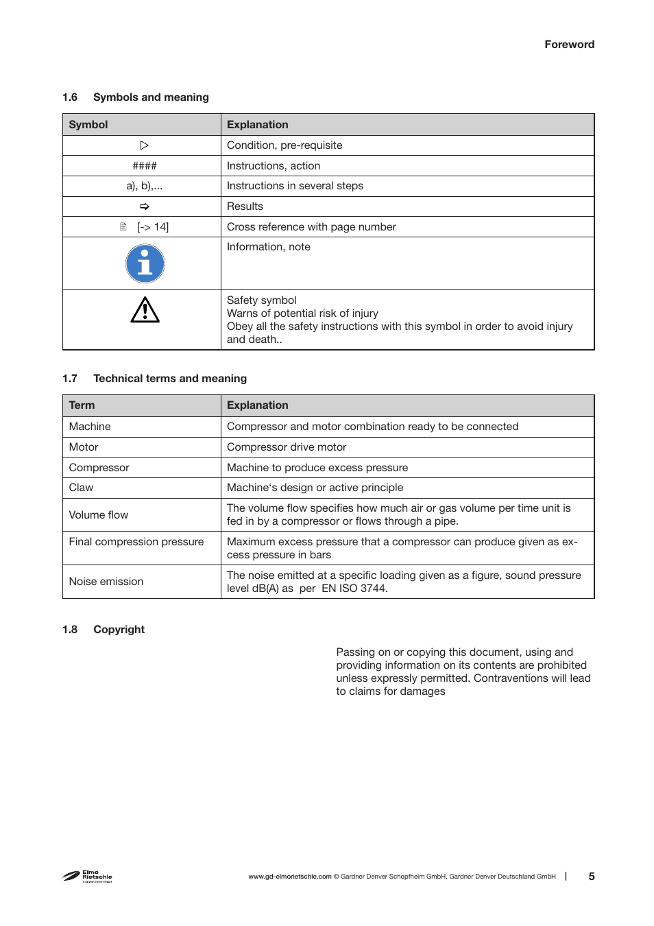 Elmo Rietschle C-DLR 60/100/120/150/250/300/400/500 User Manual | Page 5 / 34