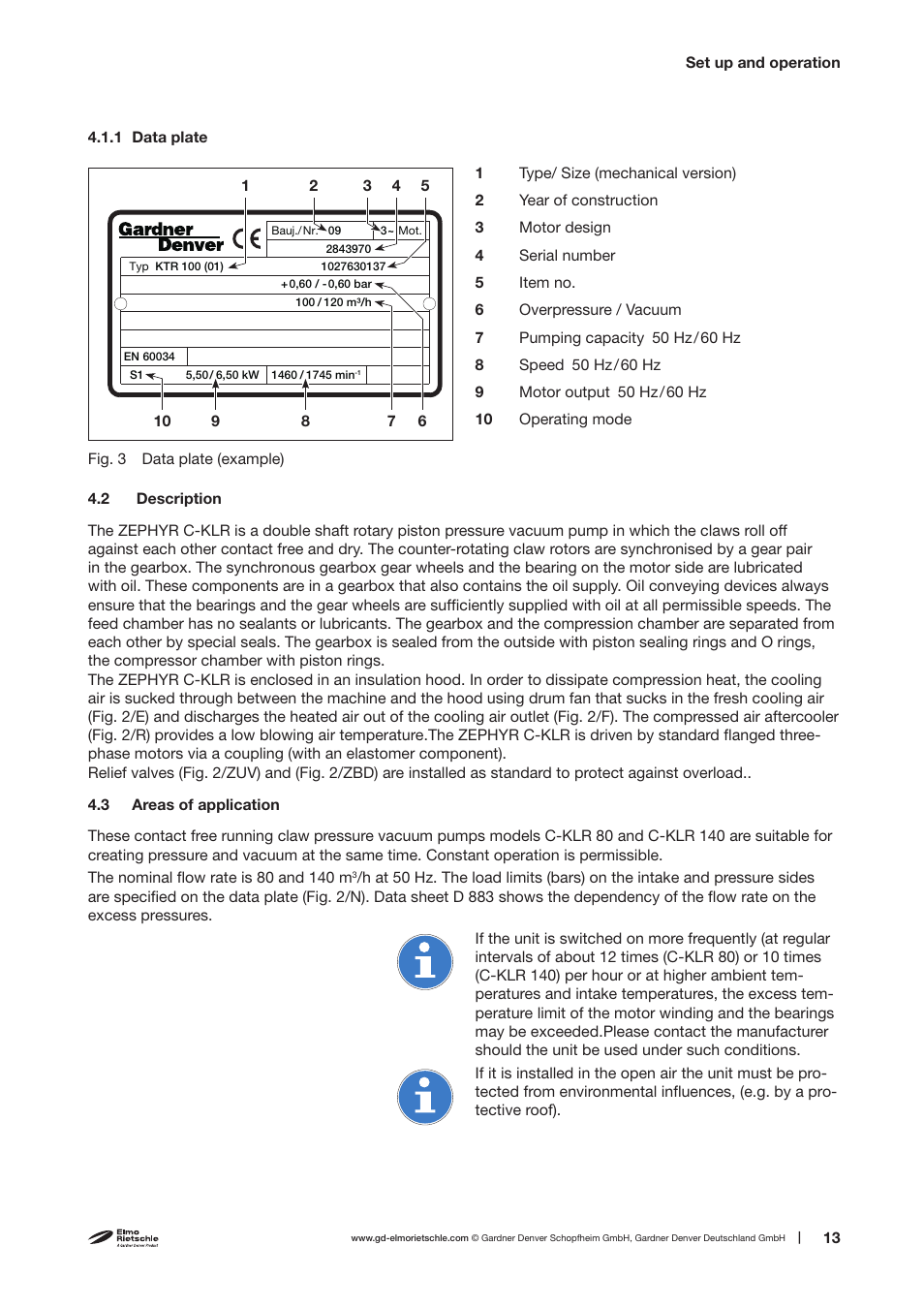 Elmo Rietschle C-KLR 80/140 User Manual | Page 13 / 30