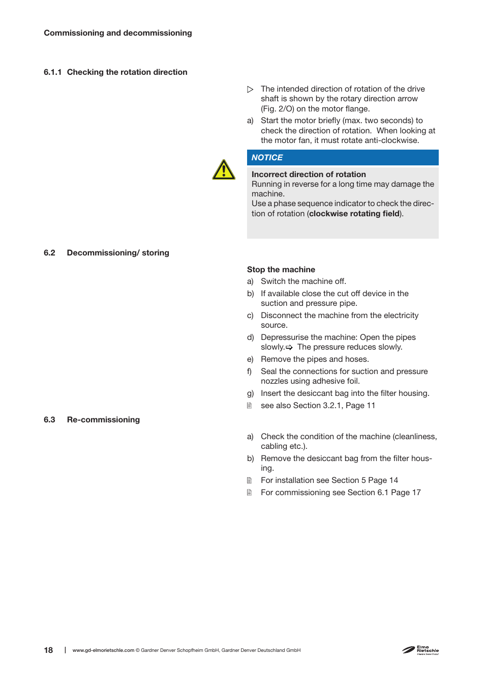 Elmo Rietschle C-KLR 80/140 User Manual | Page 18 / 30