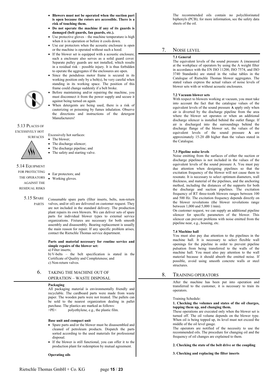 Elmo Rietschle R-WPB User Manual | Page 15 / 23