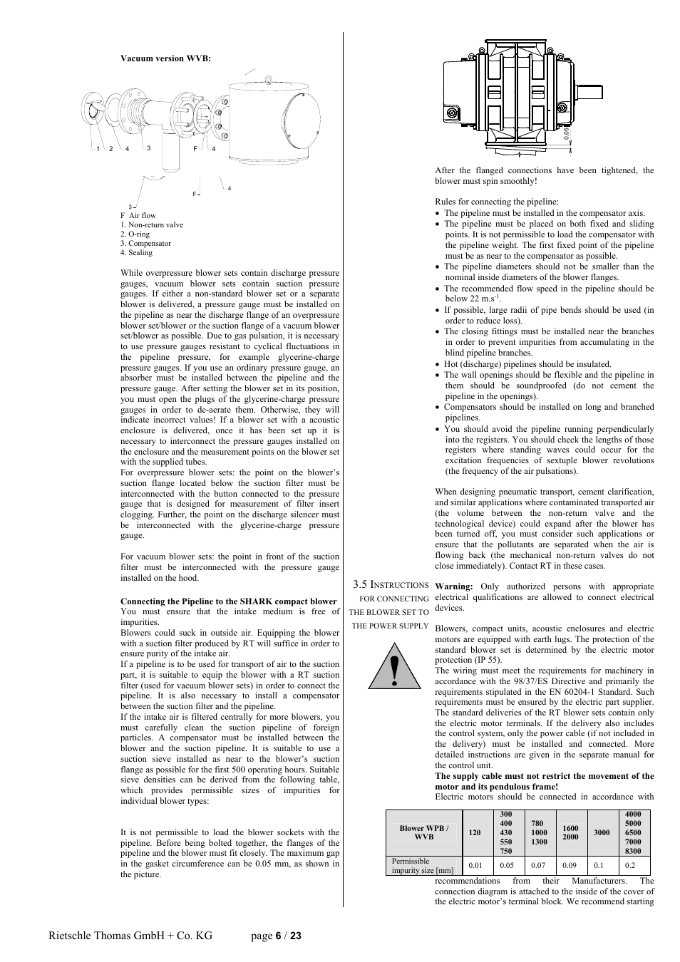 Rietschle thomas gmbh + co. kg page | Elmo Rietschle R-WPB User Manual | Page 6 / 23