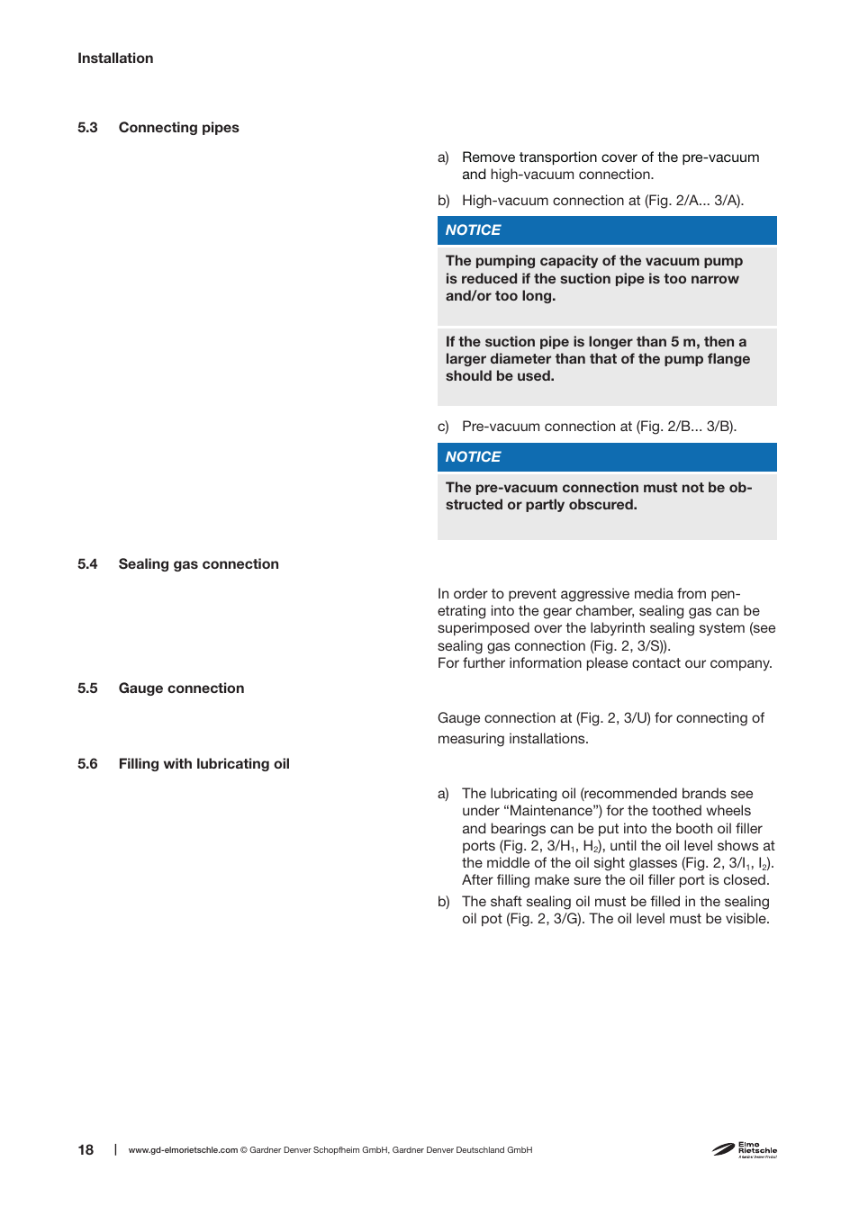 Elmo Rietschle R-VWP 500/1000/1500/2500 User Manual | Page 18 / 38