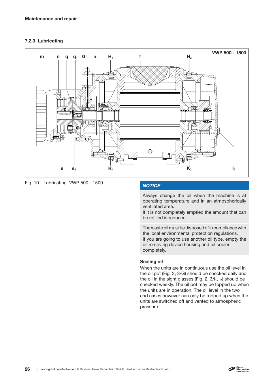 Elmo Rietschle R-VWP 500/1000/1500/2500 User Manual | Page 26 / 38