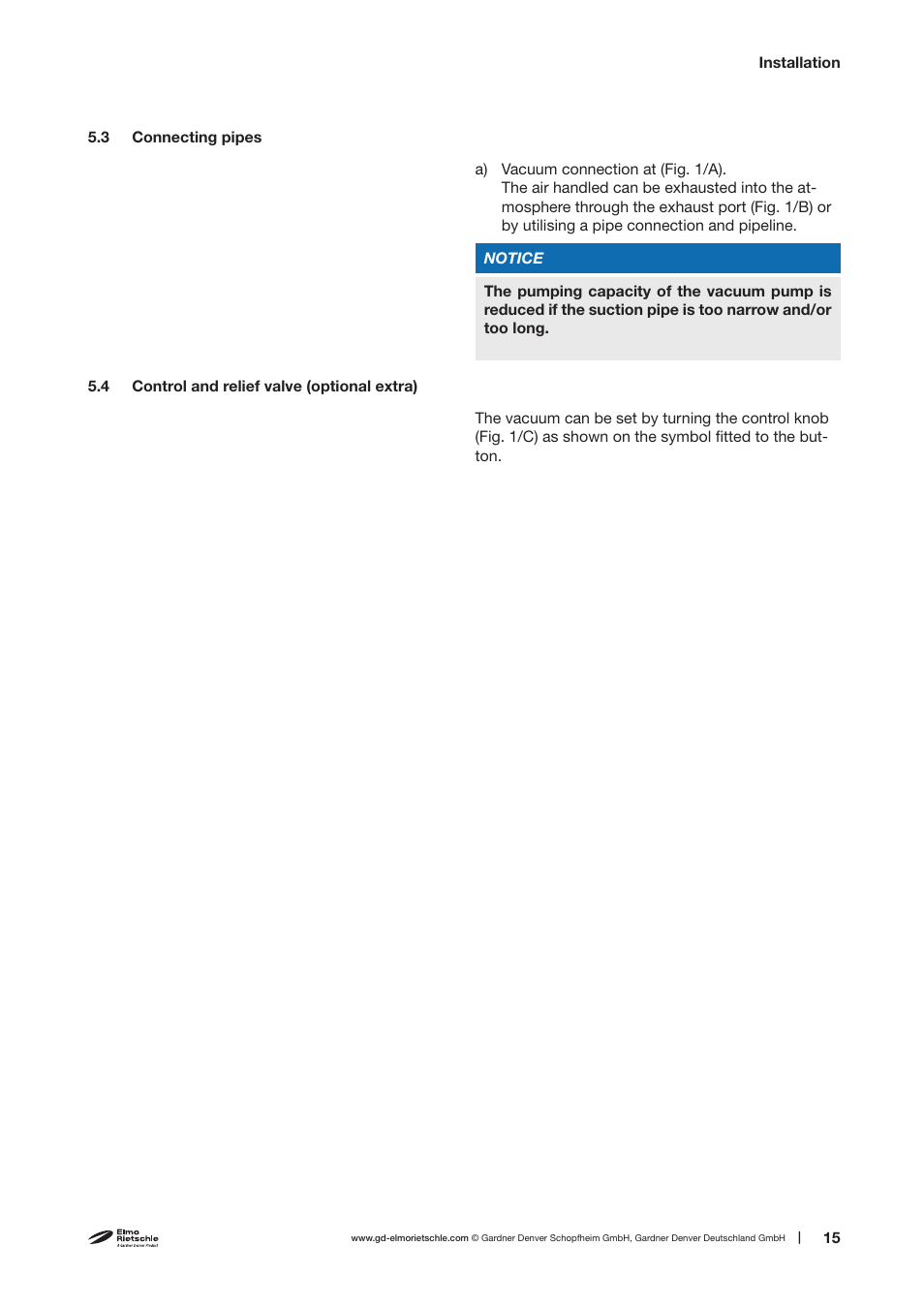 Elmo Rietschle V-VTE 3/6/8/10 User Manual | Page 15 / 28