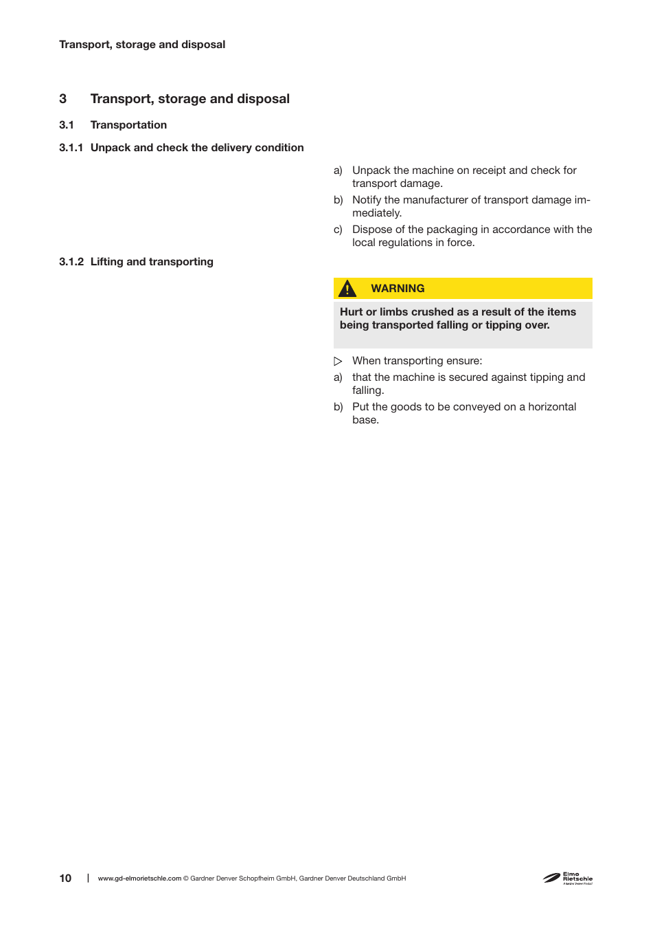 Elmo Rietschle V-DTE 3/6/8/10 User Manual | Page 10 / 28