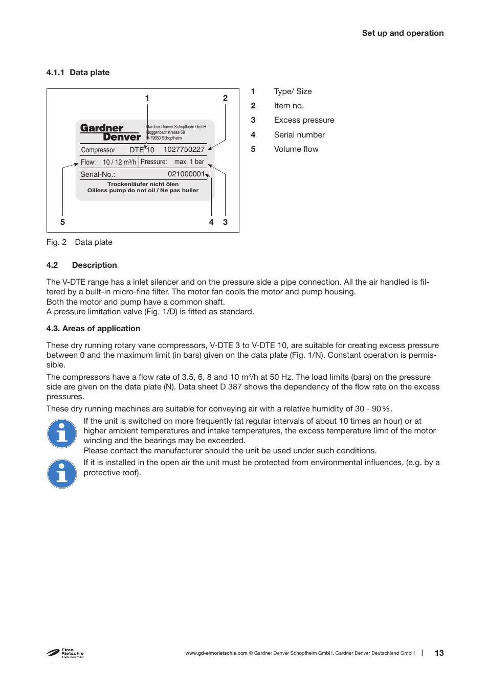 Elmo Rietschle V-DTE 3/6/8/10 User Manual | Page 13 / 28