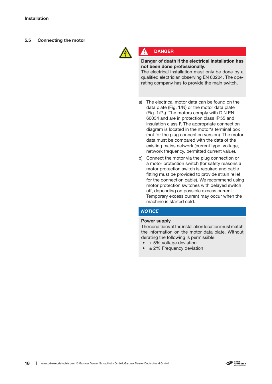 Elmo Rietschle V-DTE 3/6/8/10 User Manual | Page 16 / 28