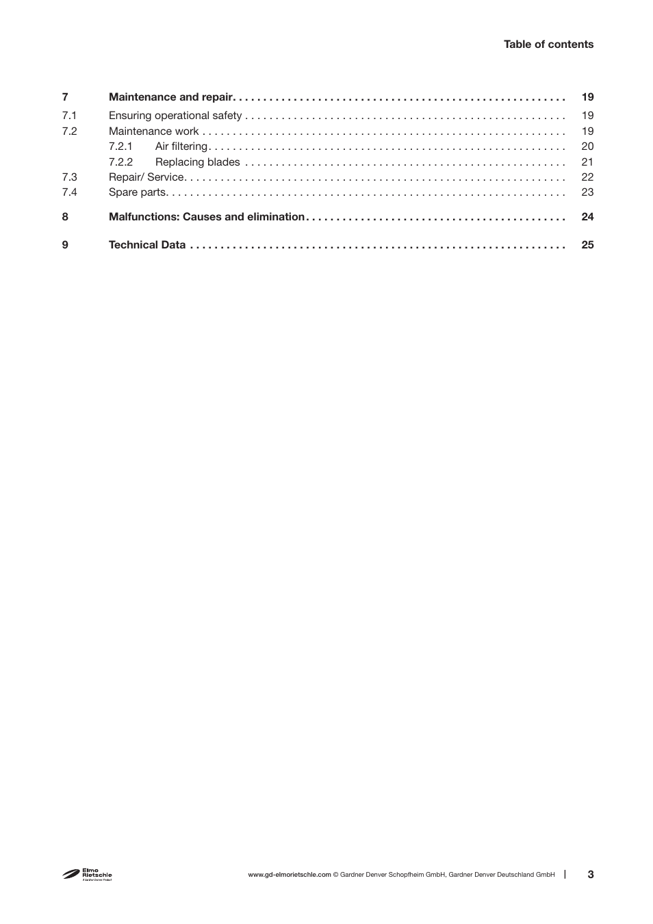 Elmo Rietschle V-DTE 3/6/8/10 User Manual | Page 3 / 28