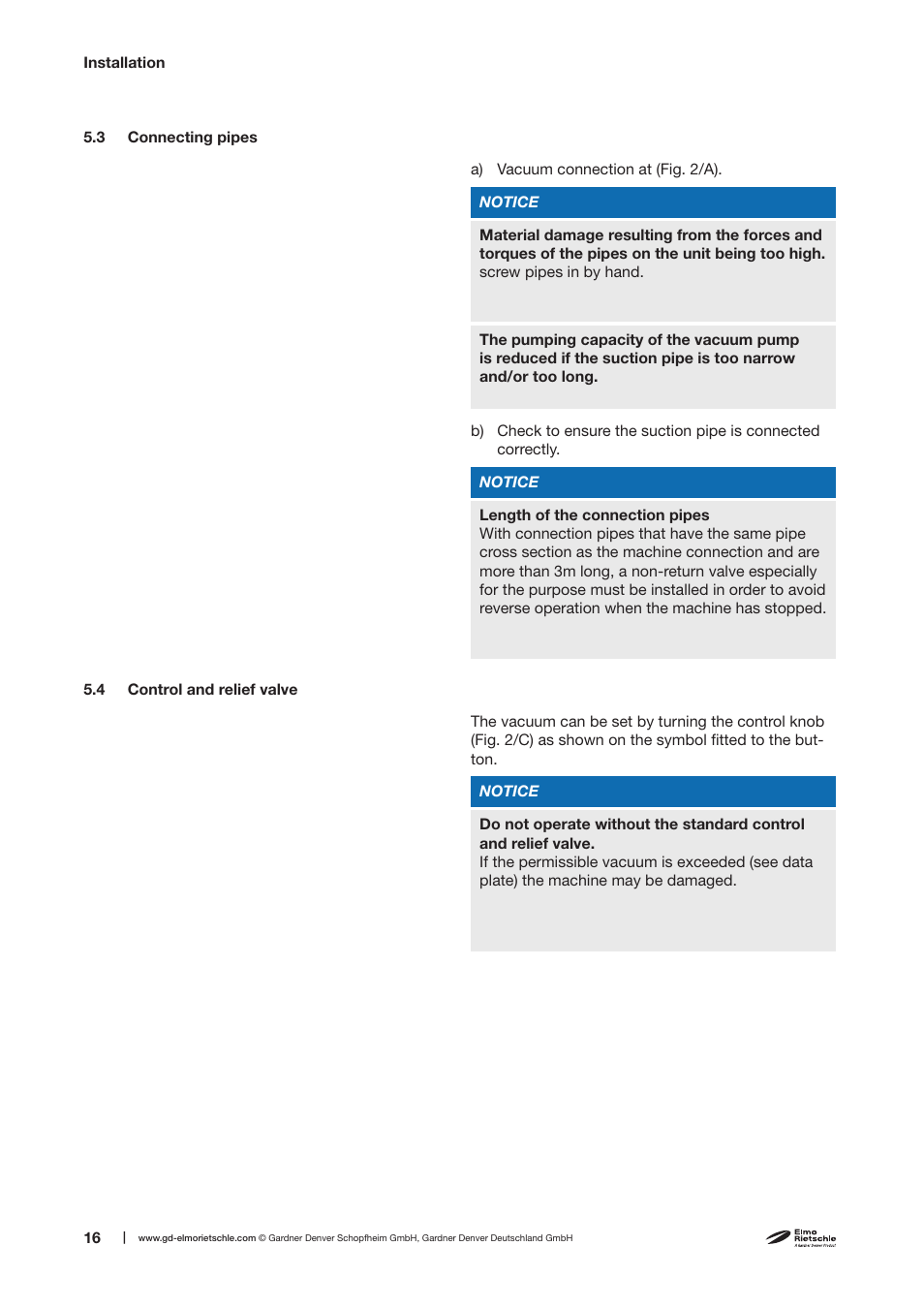 Elmo Rietschle V-VTN 6/10/15/25/40/60 User Manual | Page 16 / 30