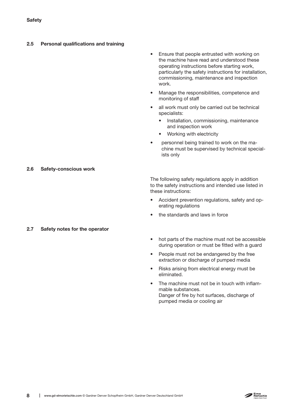 Elmo Rietschle V-VTN 16/26/41 User Manual | Page 8 / 30