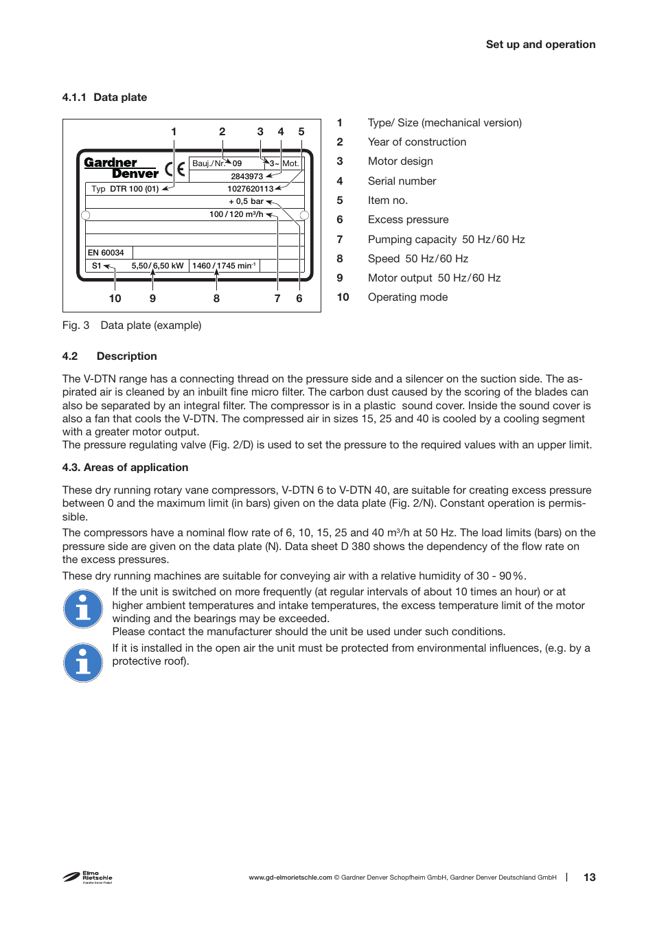 Elmo Rietschle V-DTN 6/10/15/25/40 User Manual | Page 13 / 30