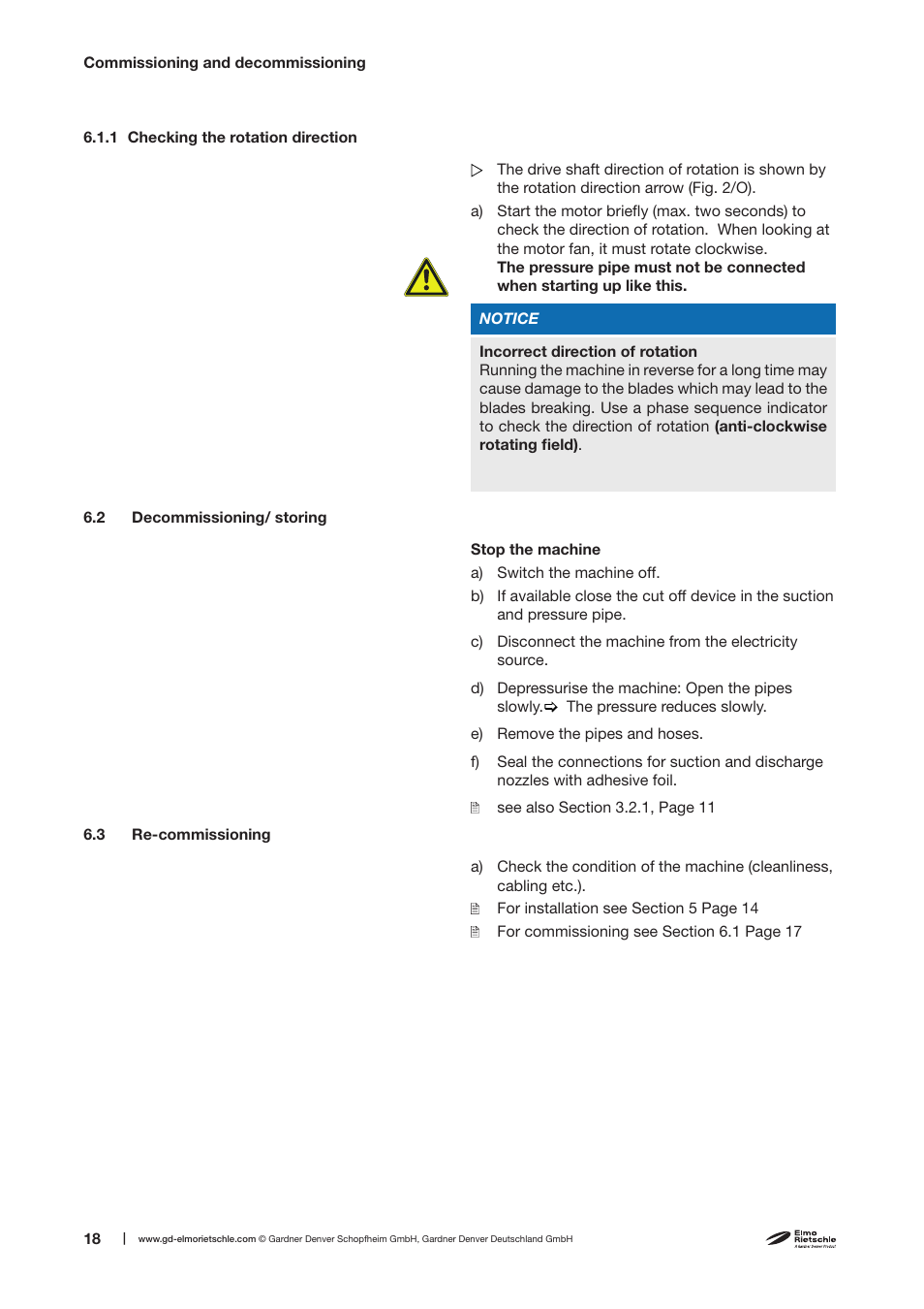 Elmo Rietschle V-DTN 6/10/15/25/40 User Manual | Page 18 / 30