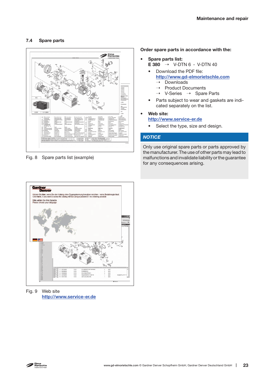 Elmo Rietschle V-DTN 6/10/15/25/40 User Manual | Page 23 / 30