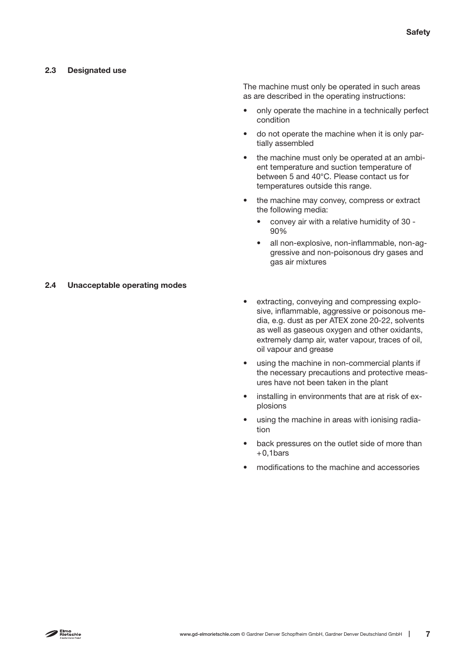 Elmo Rietschle V-DTN 6/10/15/25/40 User Manual | Page 7 / 30
