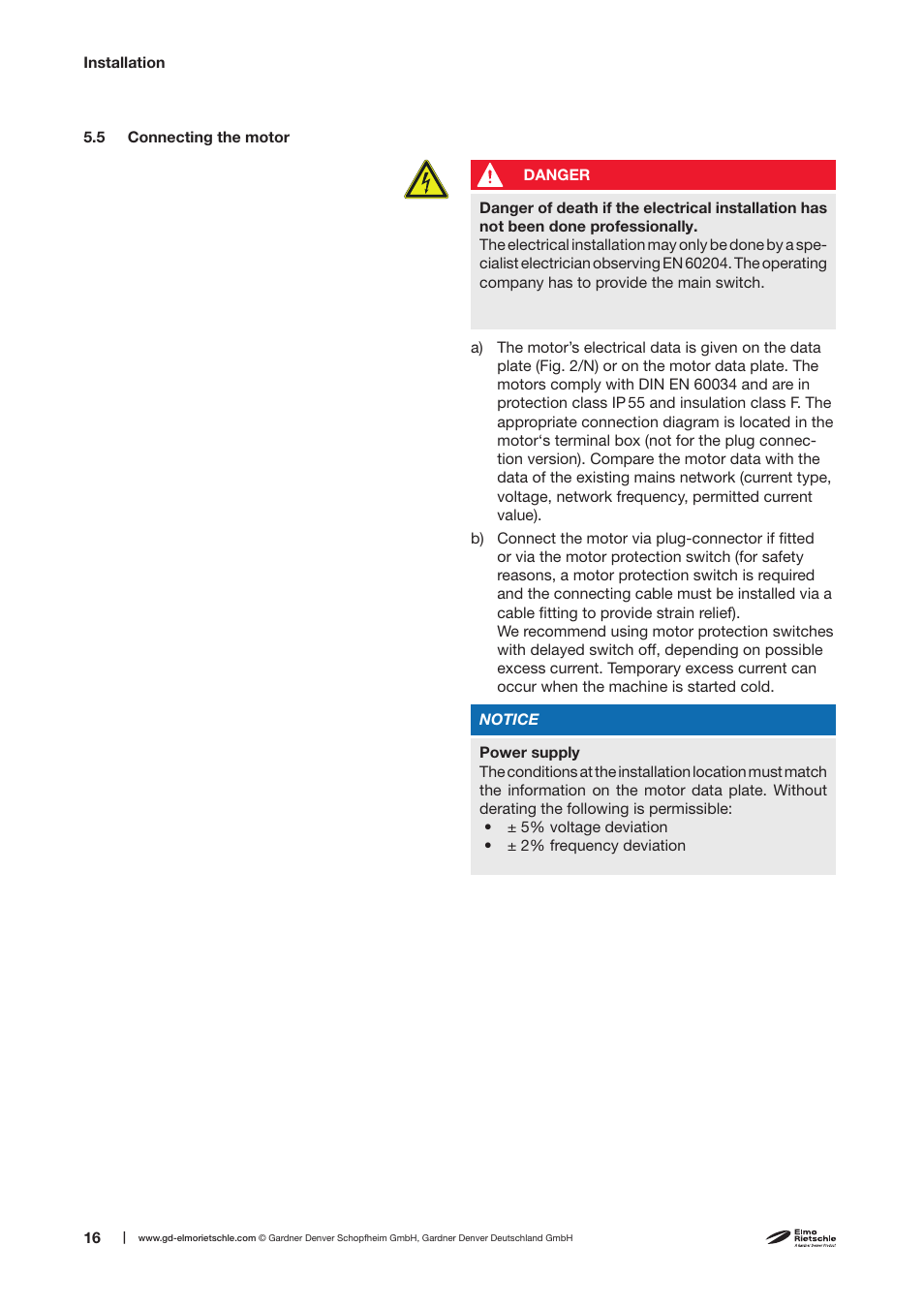 Elmo Rietschle V-VTA 60/80/100/140 User Manual | Page 16 / 32