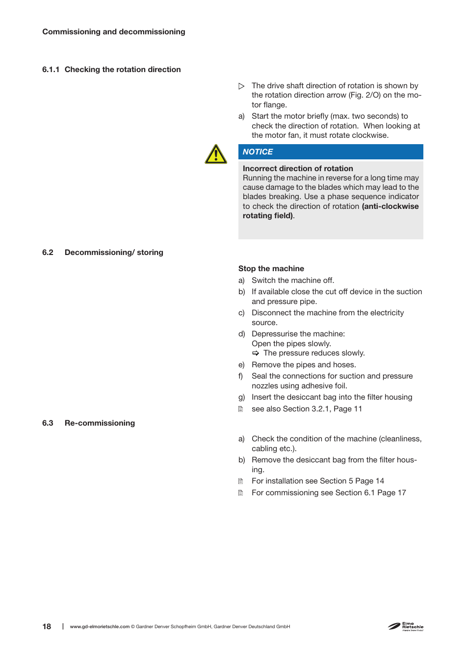 Elmo Rietschle V-VTA 60/80/100/140 User Manual | Page 18 / 32