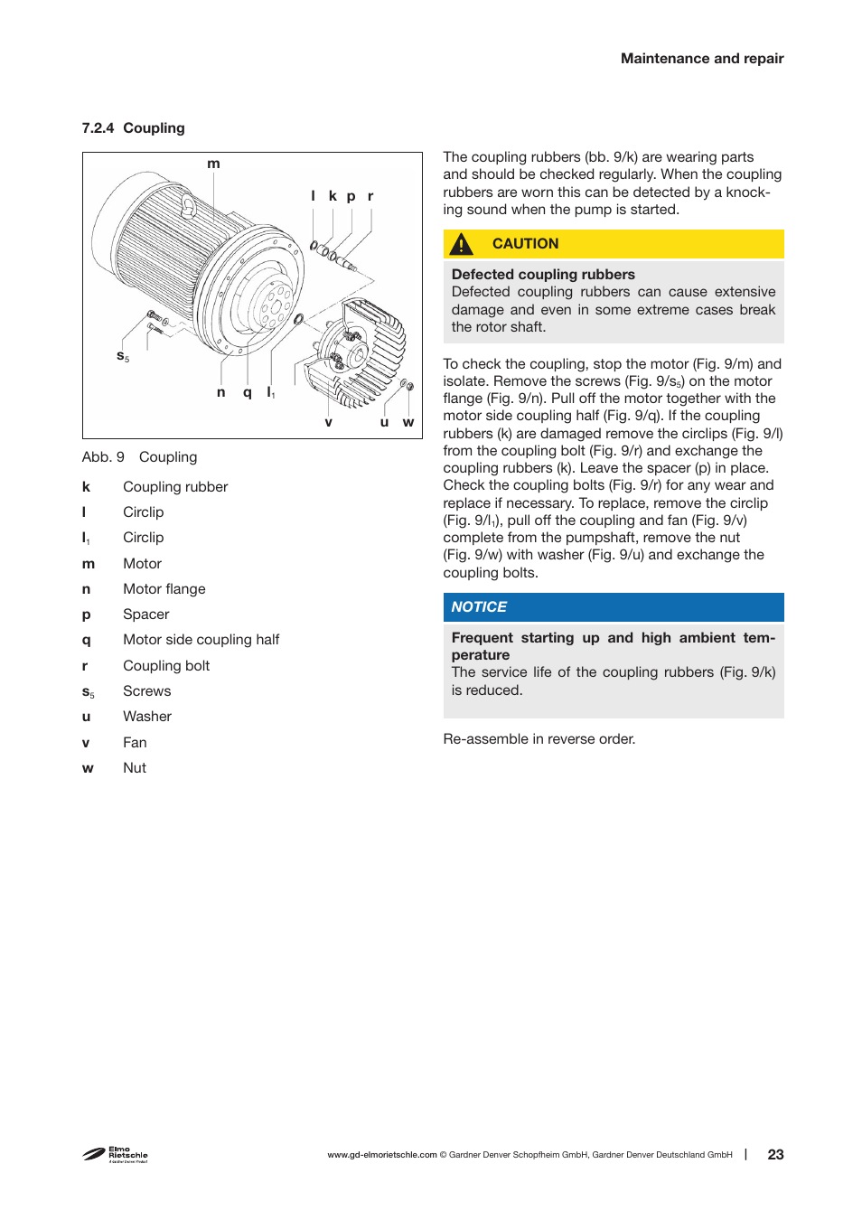 Elmo Rietschle V-VTA 60/80/100/140 User Manual | Page 23 / 32