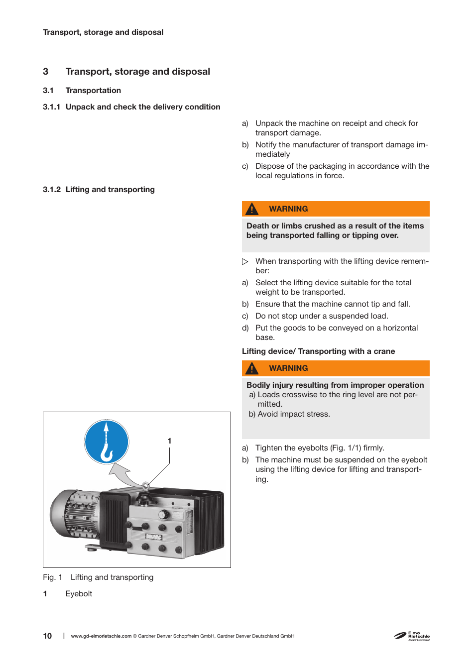 Elmo Rietschle V-DTA 60/80/100/140 User Manual | Page 10 / 32