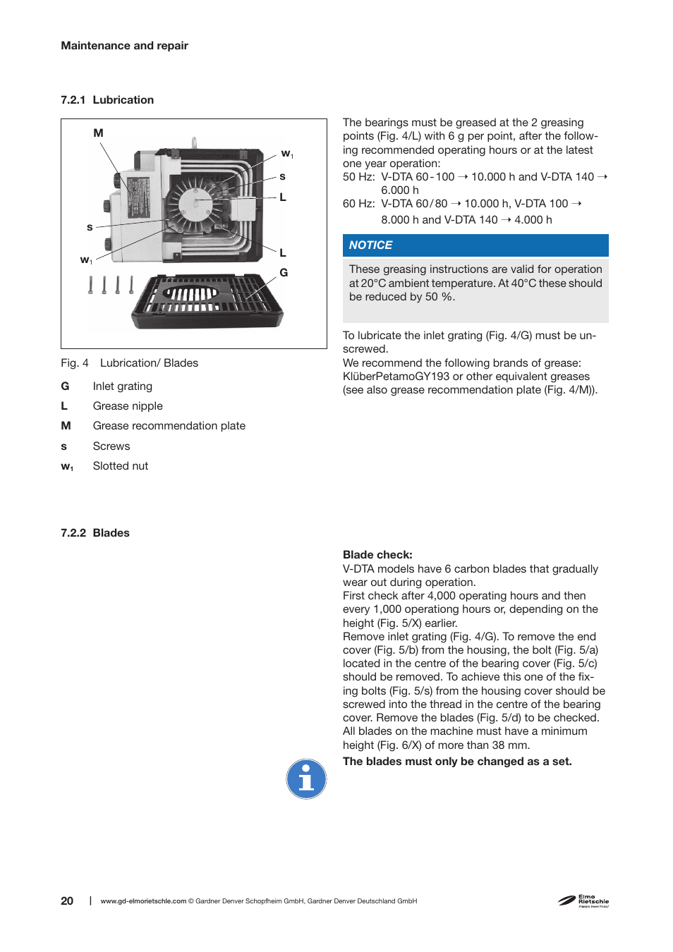 Elmo Rietschle V-DTA 60/80/100/140 User Manual | Page 20 / 32