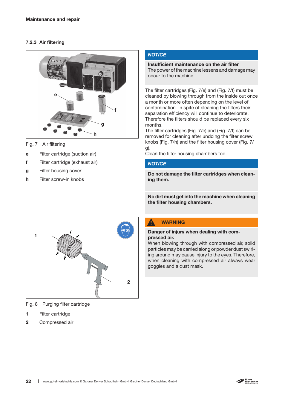 Elmo Rietschle V-DTA 60/80/100/140 User Manual | Page 22 / 32