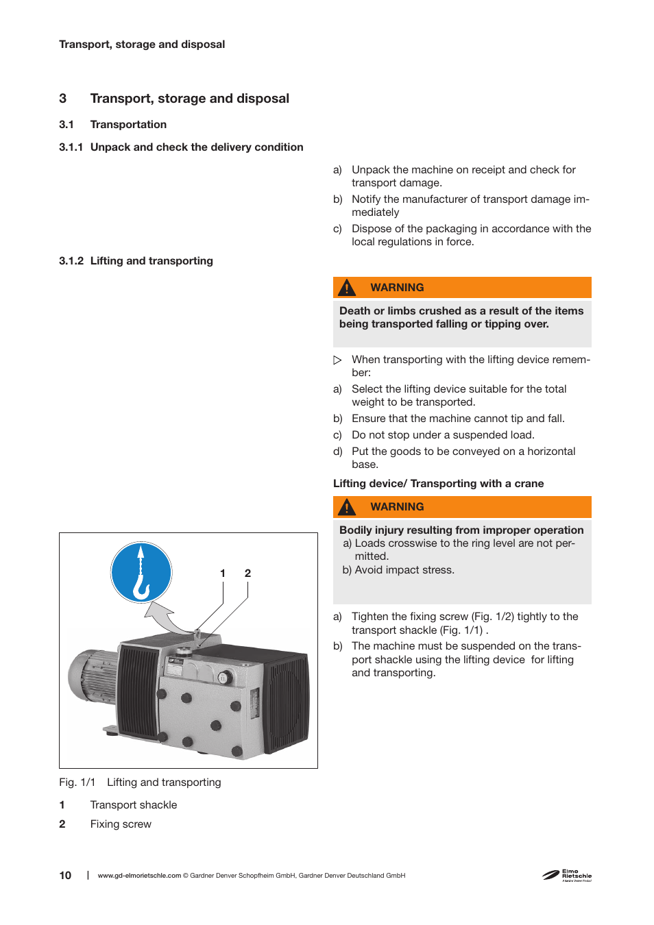 Elmo Rietschle V-VTR 100/140 User Manual | Page 10 / 32