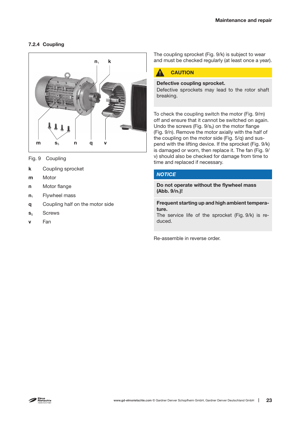 Elmo Rietschle V-VTR 100/140 User Manual | Page 23 / 32