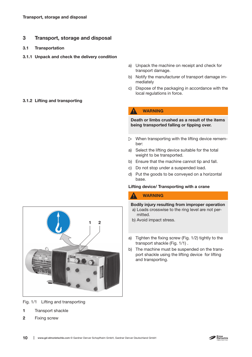 Elmo Rietschle V-KTR 100/140 User Manual | Page 10 / 32